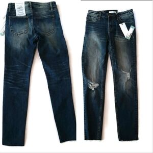Vigoss Marley dark Denim Stretchy Comfy skinny jeans NWT W26 L27